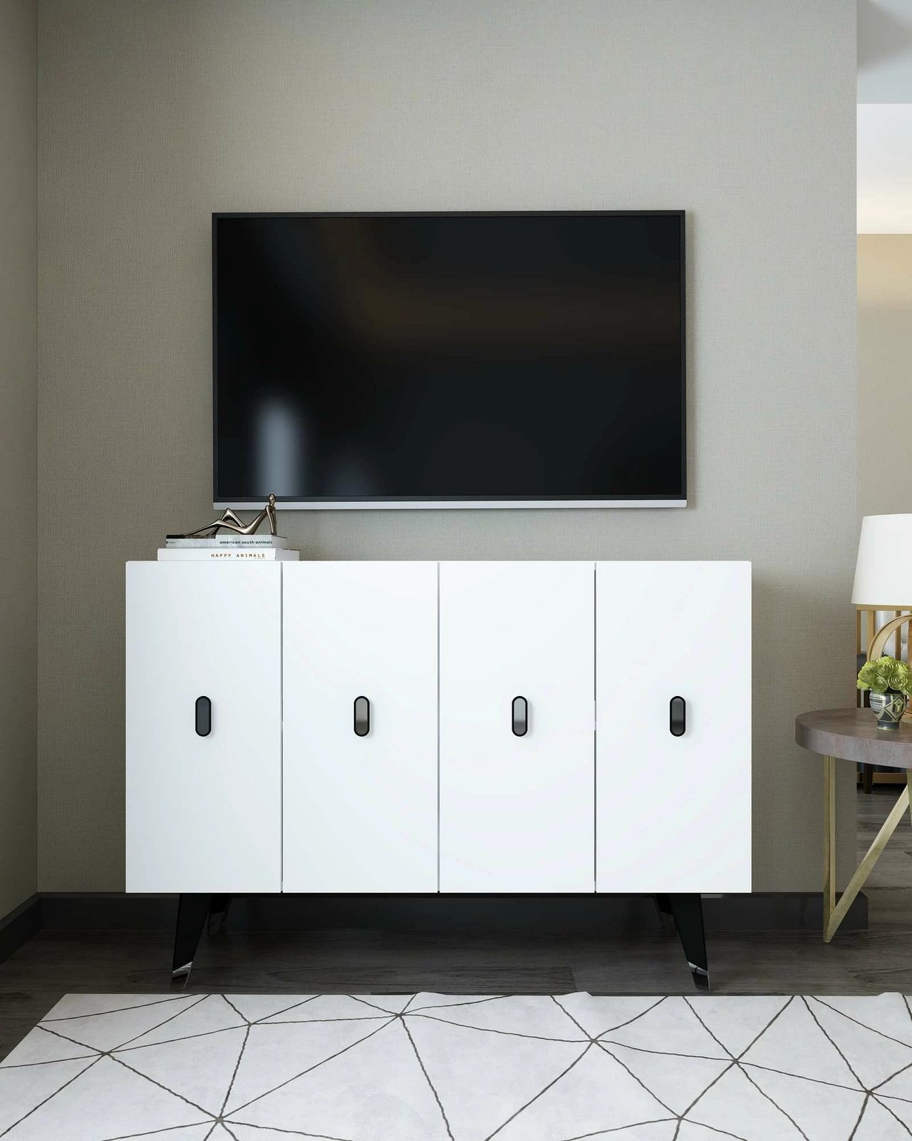 Konsol Skye Decor, 8168KM-32, e bardhë, argjend