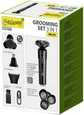 Makinë rroje Maestro MR-678 3-në-1, 800 mAh, USB Type-C, E zezë