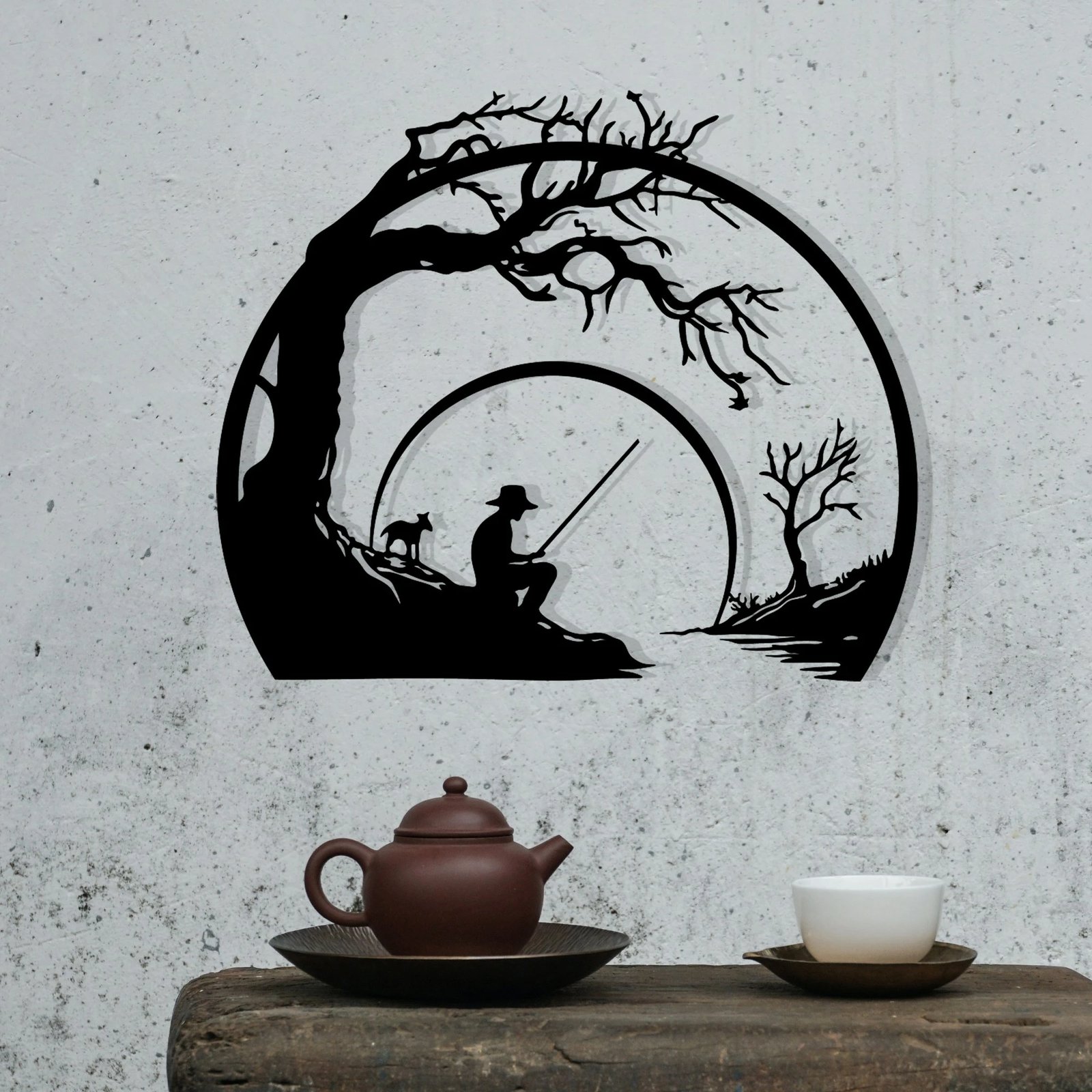 Aksesor dekorativ metalik për mur, Wallity, Bienvenidos, ngjyrë e zezë, 54x45.5cm