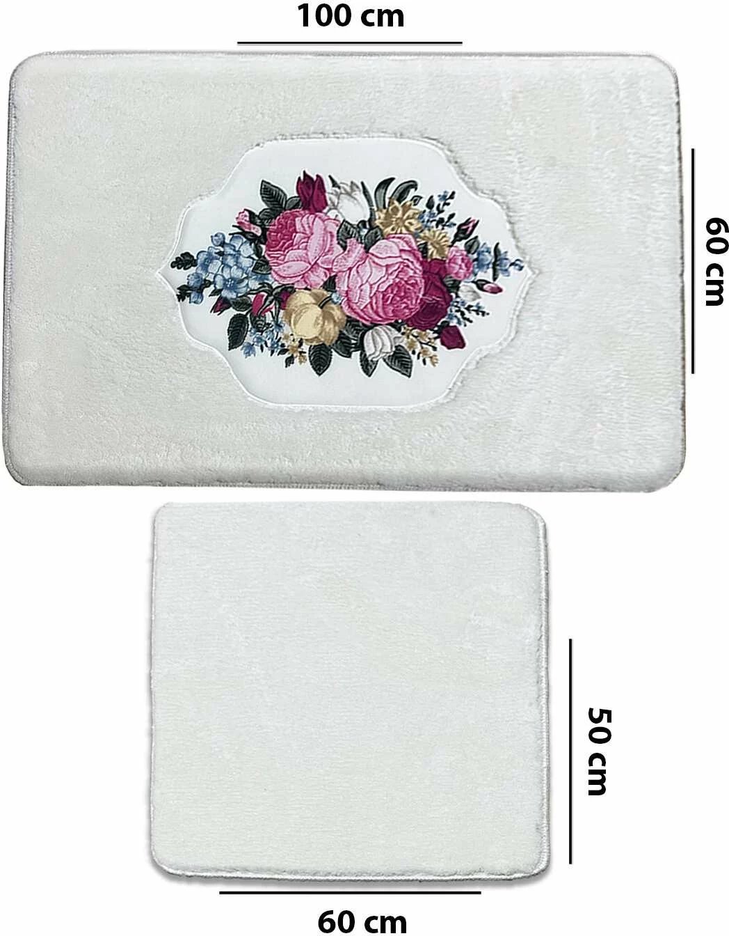 Set tapetash për banjo (2 copë), Mijolnir, Bella Rose, ngjyrë ecru Set tapetash për banjo (2 copë), Mijolnir, Bella Rose, ngjyrë ecru