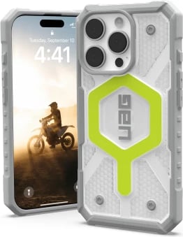 Mbështjellës UAG Pathfinder Clear MagSafe për iPhone 16 Pro, i gjelbër