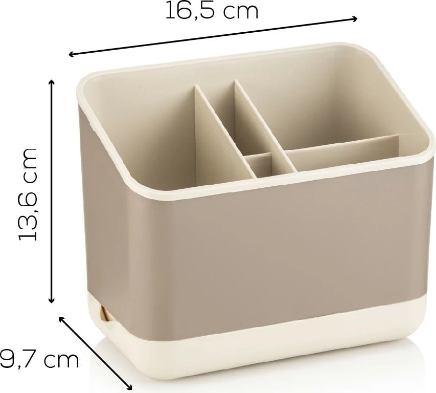 Set organizues plastik, 2 copë, ngjyrë bezhë, 16.5x10x14cm, Hermia 2LIBNM-8052