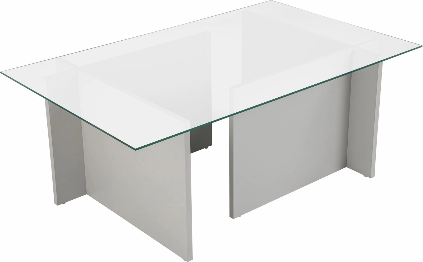 Tavolinë kafeje Nordure, xham i kalitur, ngjyrë gri