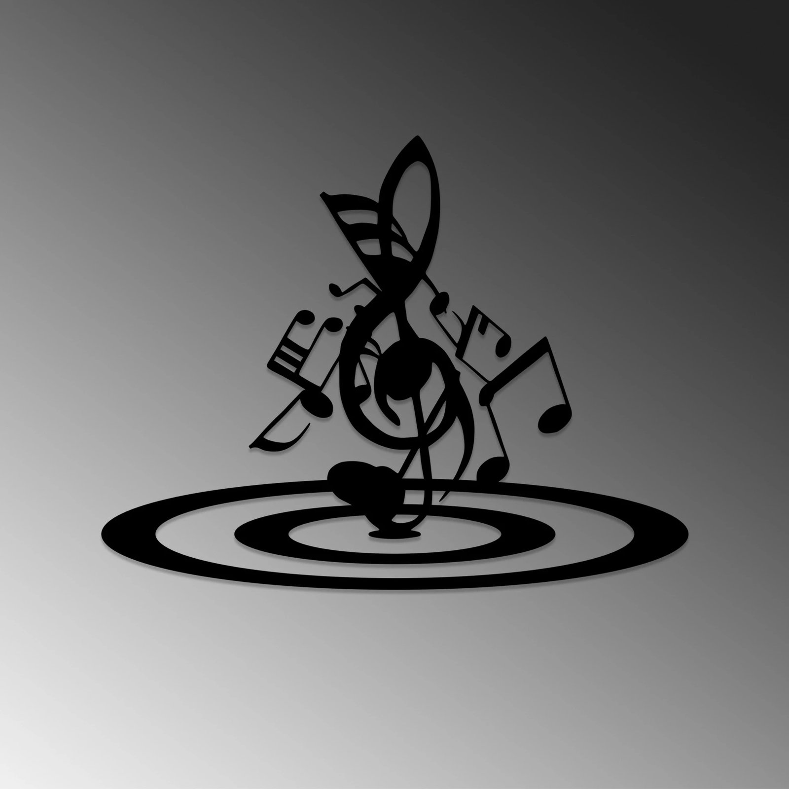 Aksesor dekorativ metalik për mur, Wallity, temë muzikore