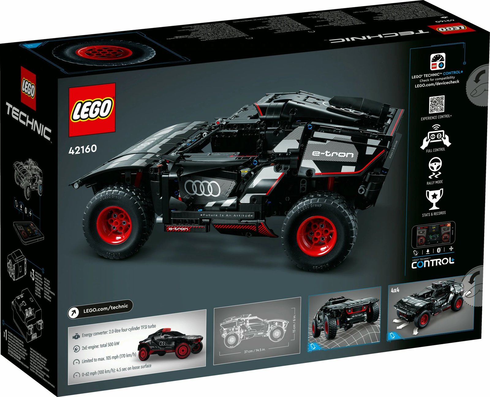 LEGO Technic Audi RS Q e-tron, 914 pjesë, ngjyrë e zezë