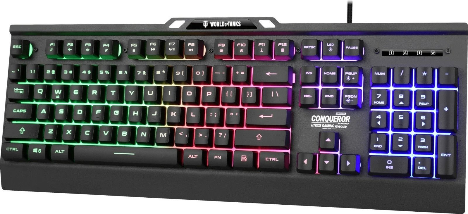 Tastierë gaming YENKEE CONQUEROR WT200, me ndriçim dinamik, World Of Tanks, e zezë
