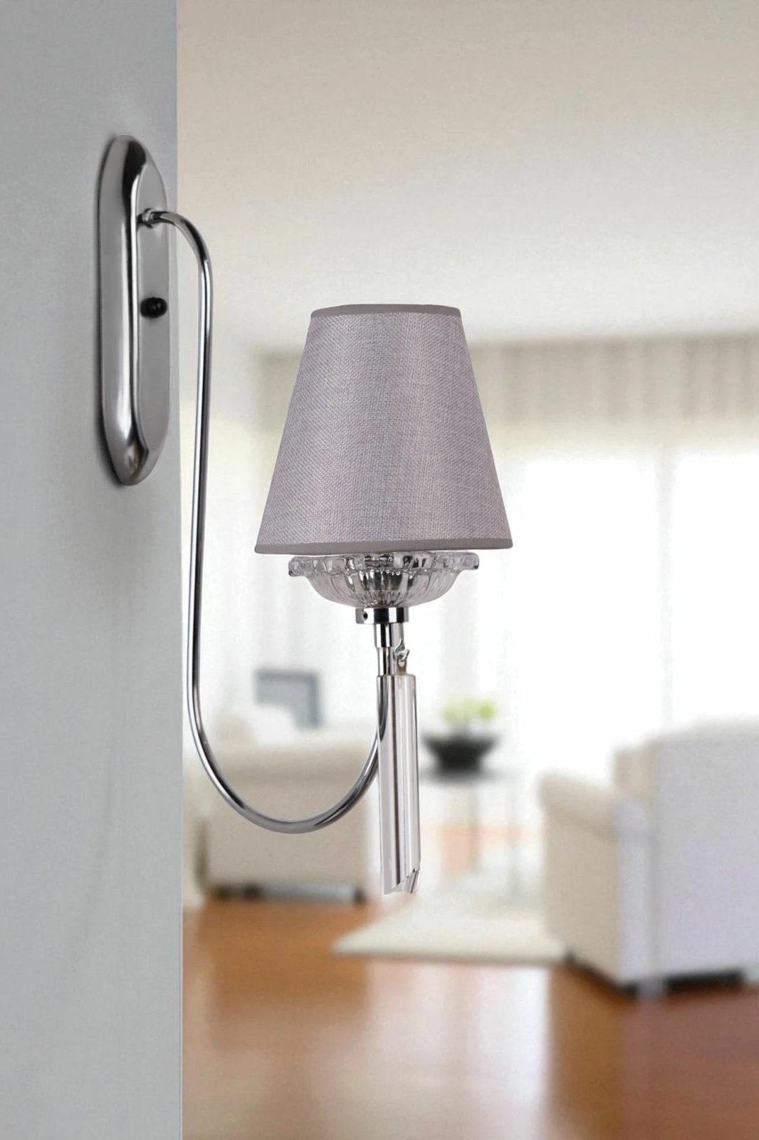 Llambë muri Opviq, 9082-2, gri dhe krom