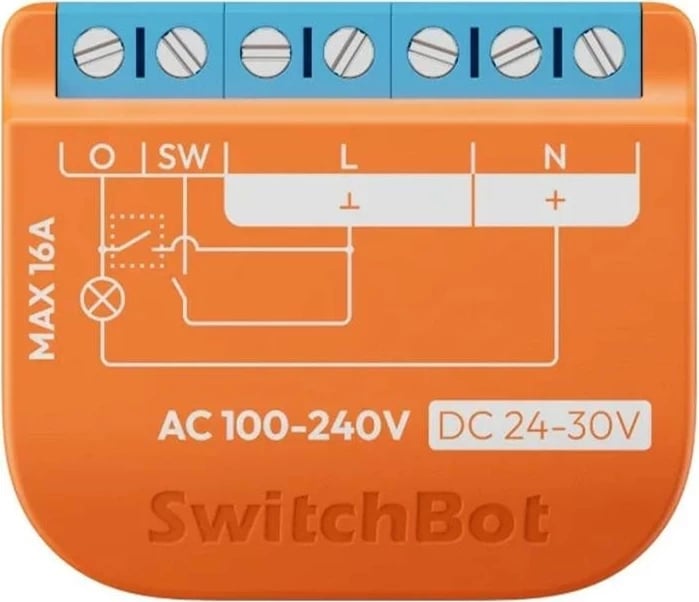 Switch inteligjent SwitchBot Relay Switch 1PM, WiFi, Bluetooth, Matter, portokalli