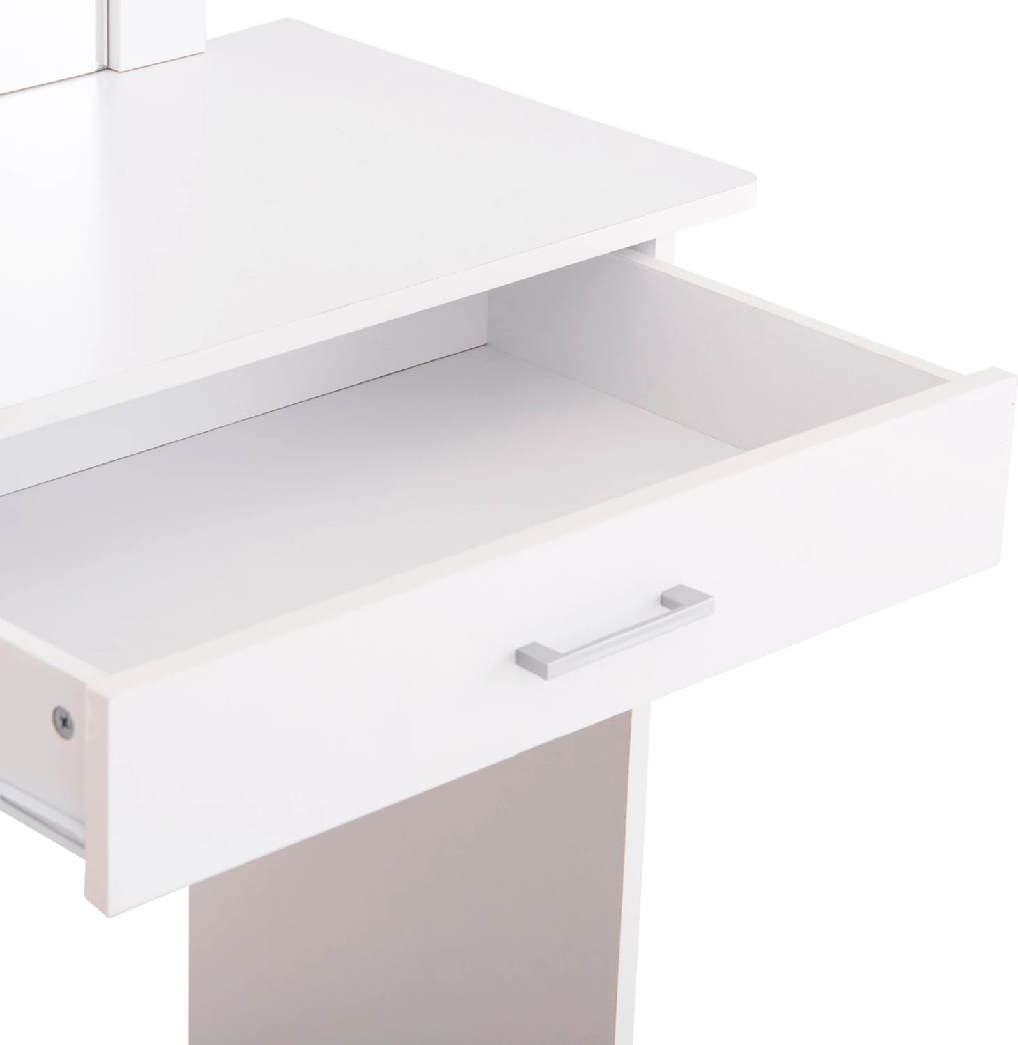 Set tavoline tualeti me pasqyrë dhe karrige CRYSTEL FH9938.01 melaminë e bardhë 74x39x155H cm.