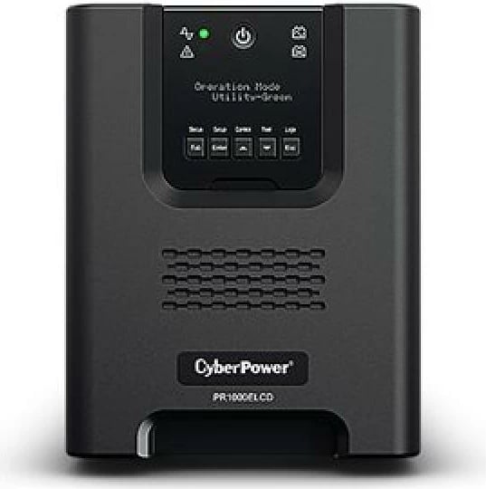 UPS, CyberPower PR1000ELCD, 1000 VA, line-interactive me AVR, valë sinusoide, LCD, e zezë