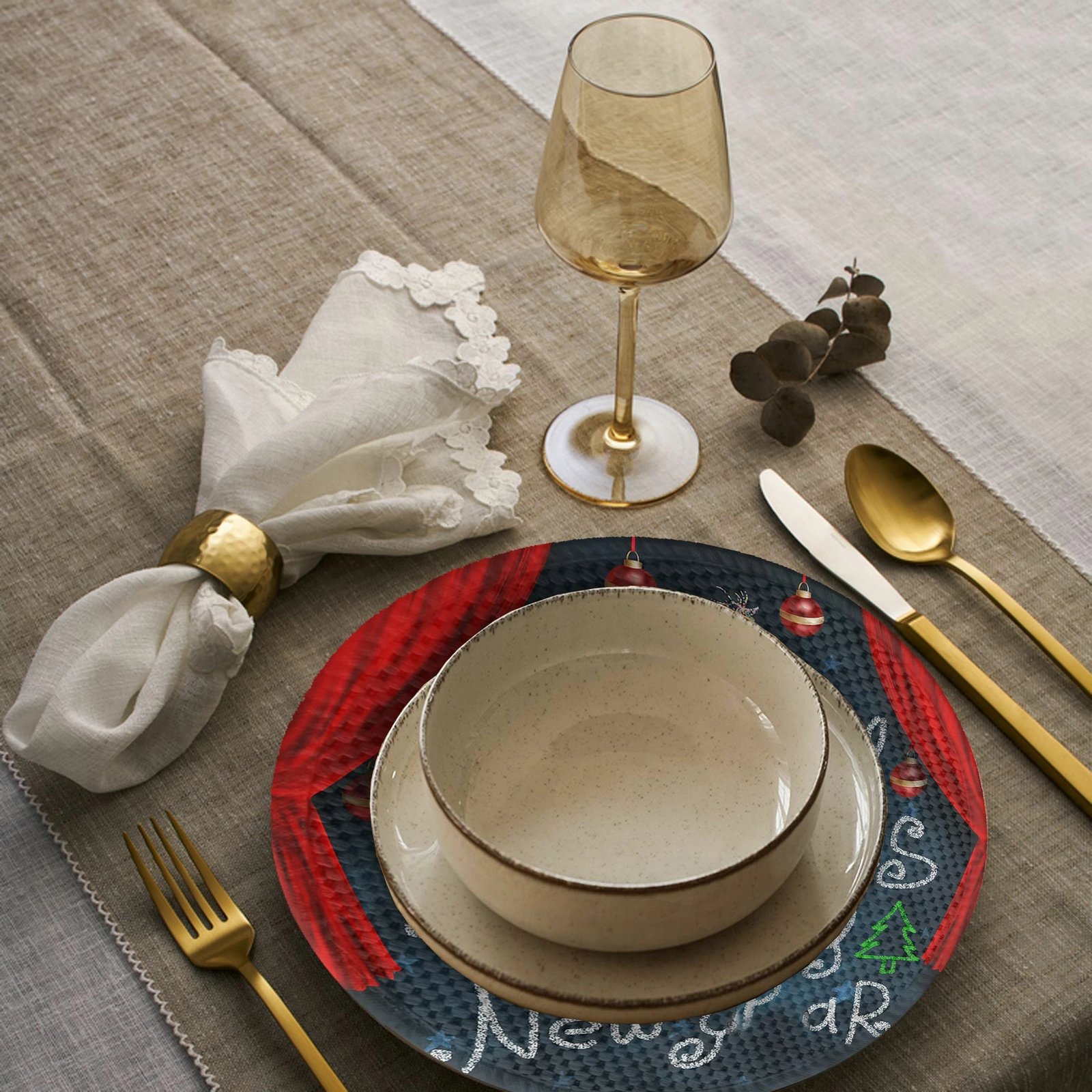 Set nënshtruesish tavoline Hermia Concept, shumëngjyrësh, 4 copë, 37cm