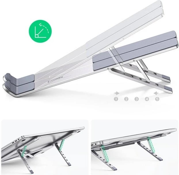 Mbajtëse laptopi UGREEN LP451, e rregullueshme, argjendtë