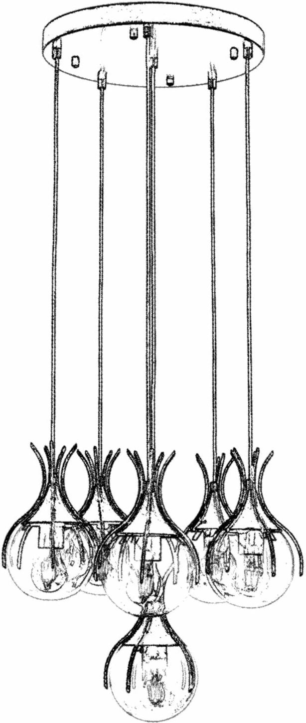 Llambë qendrore Opviq, AV-1766-6ET, ngjyrë antike