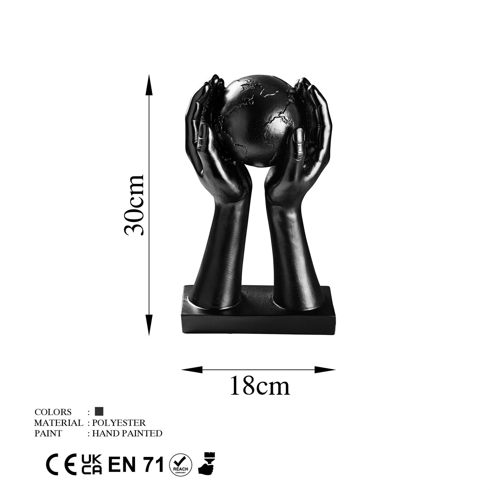 Objekt dekorativ Aberto Design, Global, i zi, 18x30x9cm Objekt dekorativ Aberto Design, Global, i zi, 18x30x9cm