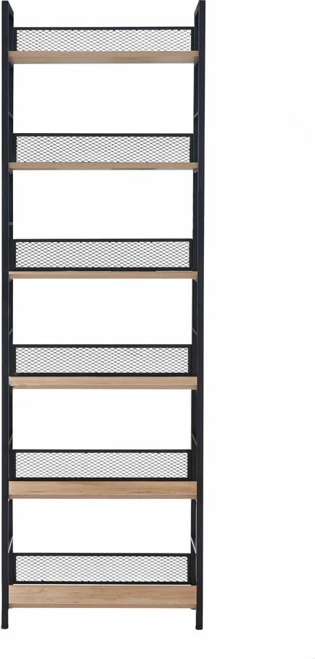 Raft librash Nest, ngjyrë natyrale/zezë, 60x28x187