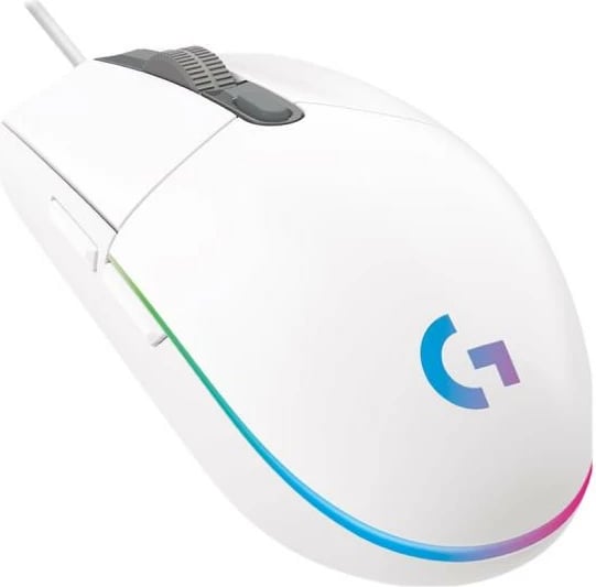 Maus lojërash Logitech G102 LIGHTSYNC, RGB i personalizueshëm, DPI i rregullueshëm, me kabllo USB, bardhë