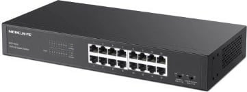 Switch Mercusys MS116GS 16 porta Gigabit RJ45, Desktop/Rackmount, metal, fanless, i zi