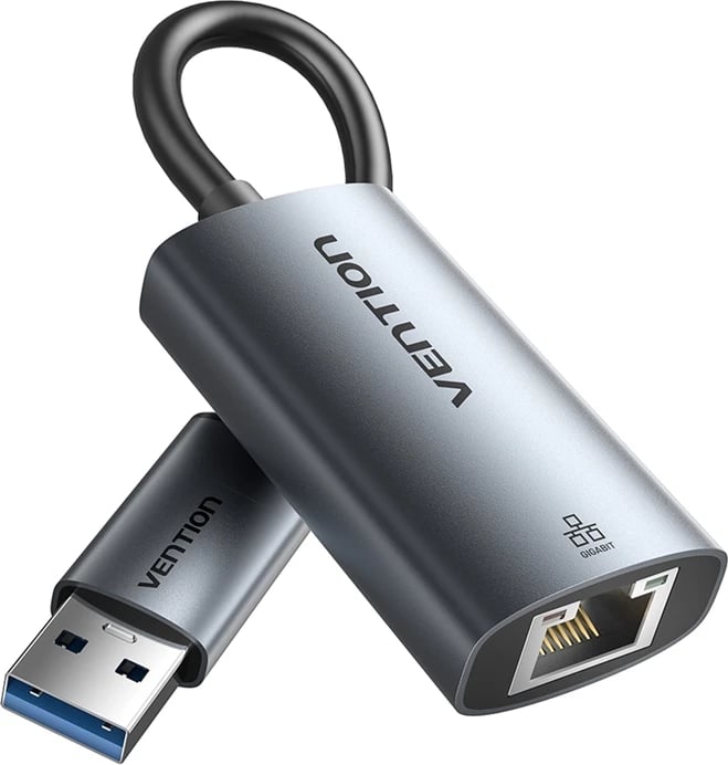 Adapter Vention CFQHB USB-A + USB-C në Gigabit Ethernet, 0.15m, Gri