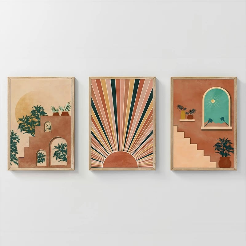 Dekor muri në kornizë Quesin, triptik, print digjital, shumëngjyrësh, 33x1.5x48cm