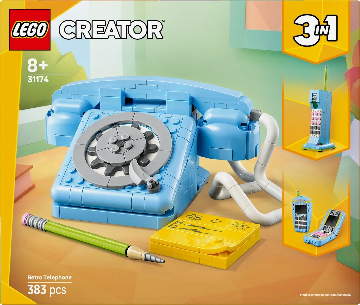 Set ndërtimi LEGO Creator 3-in-1, 31174 Retro Style Telephone, 383 pjesë, Blu