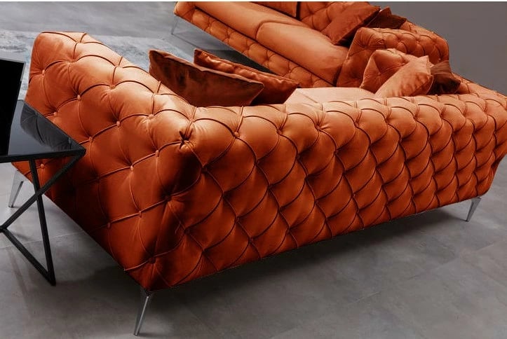 Divan treshe Como, portokalli, Atelier del Sofa