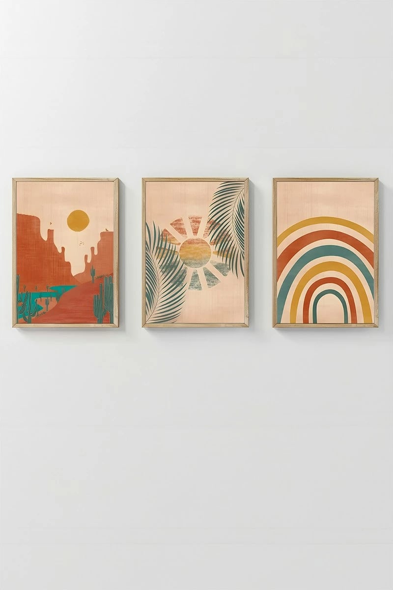 Pikturë dekorative me kornizë (3 copë), Wallity, 3Dartsohoset11