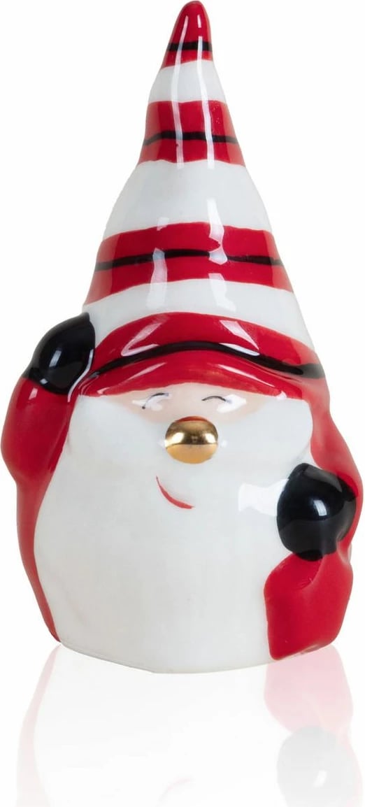 Objekt dekorativ Evila Originals, SUS0148, qeramikë, ngjyrë e kuqe dhe e bardhë