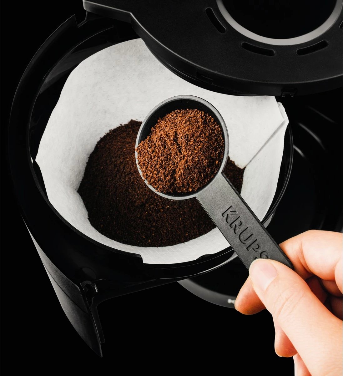 Aparat kafeje drip Krups F30908, 1.25L, 1150W, e zezë