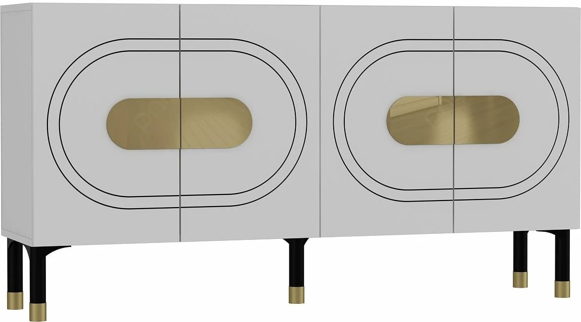 Konsol Skye Decor, Demet, e bardhë, e artë