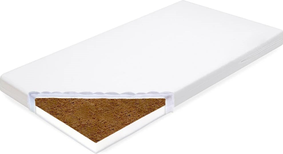 Dyshek për fëmijë, New Baby, Standard, 160x80x10 cm, kokos + shkumë poliuretani, i bardhë