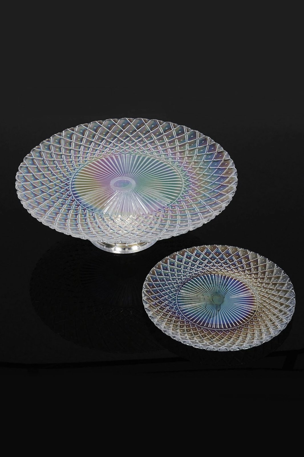 Set për shërbim torte prej xhami, 7 pjesë, Hermia Belinda 7PTLS