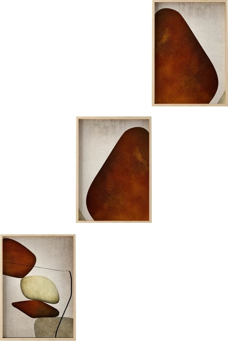 Pikturë dekorative me kornizë MDF (3 copë), Wallity, Huhu469, 20x30cm