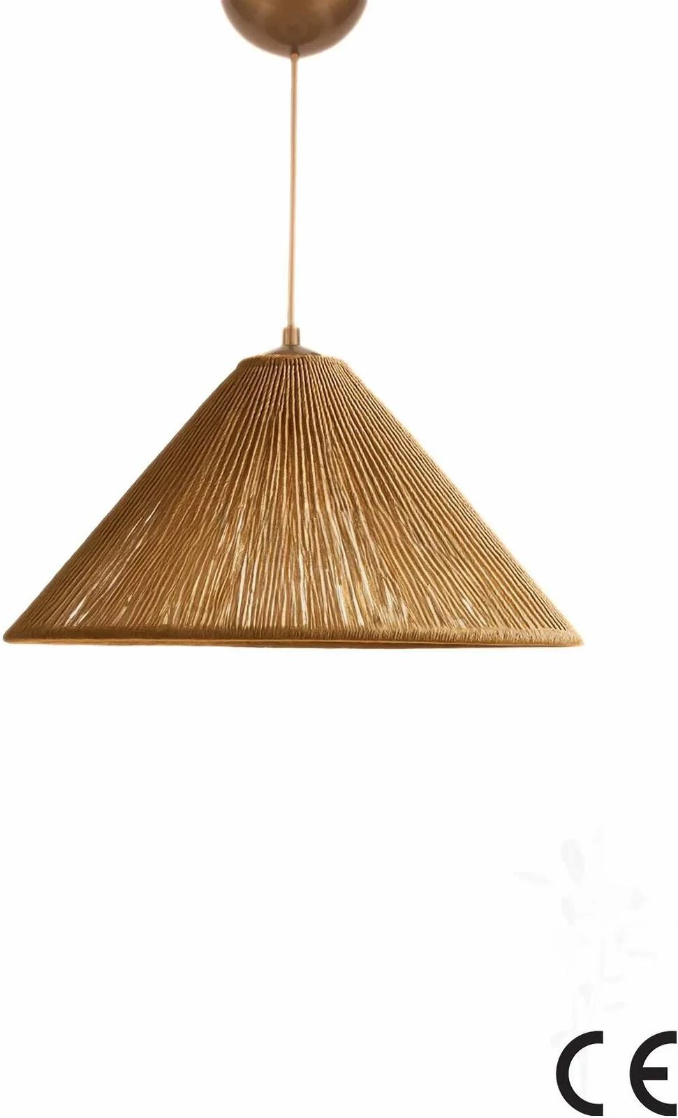 Llambë tavani Opviq, Hanai, trup plastik, kapak makrame, ngjyrë bezhë