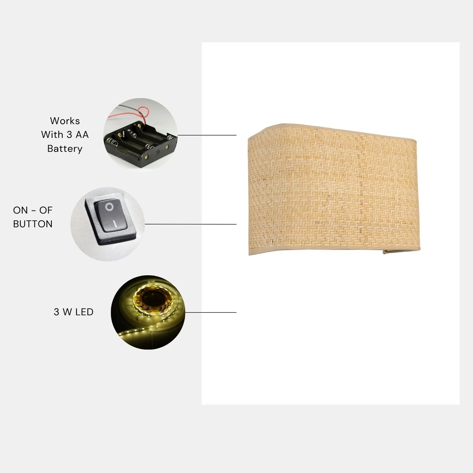 Llambë muri Opviq, hasir, 8852-5P