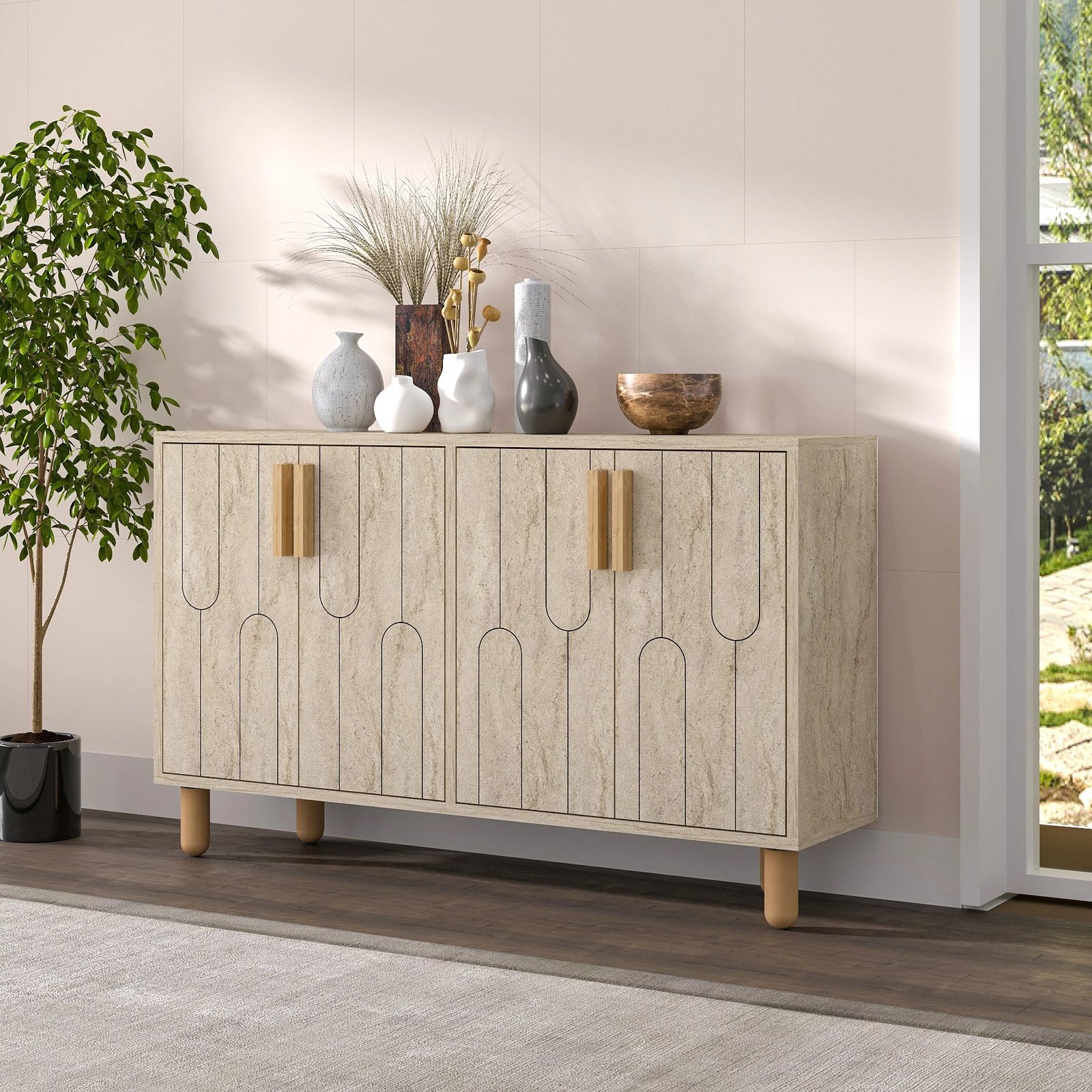 Konsol Skye Decor, Vincent, ngjyrë travertin