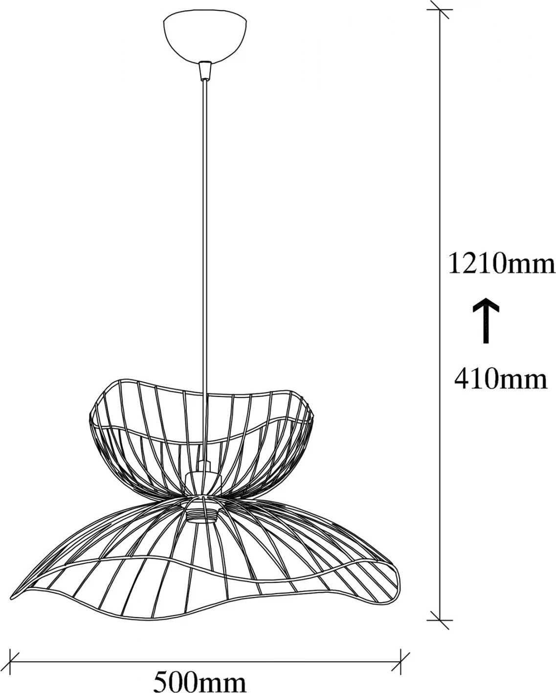 Dritë varëse metalike, ngjyrë e zezë, E27, FH7232, 50x50x121 cm Dritë varëse metalike, ngjyrë e zezë, E27, FH7232, 50x50x121 cm