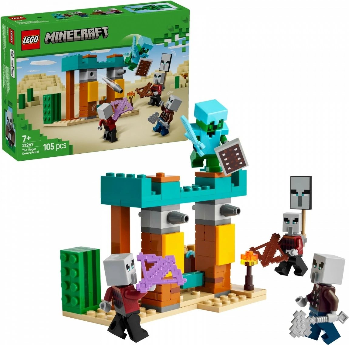Set LEGO Minecraft Desert Raider Patrol 21267, 105 pjesë, për fëmijë, Plastikë