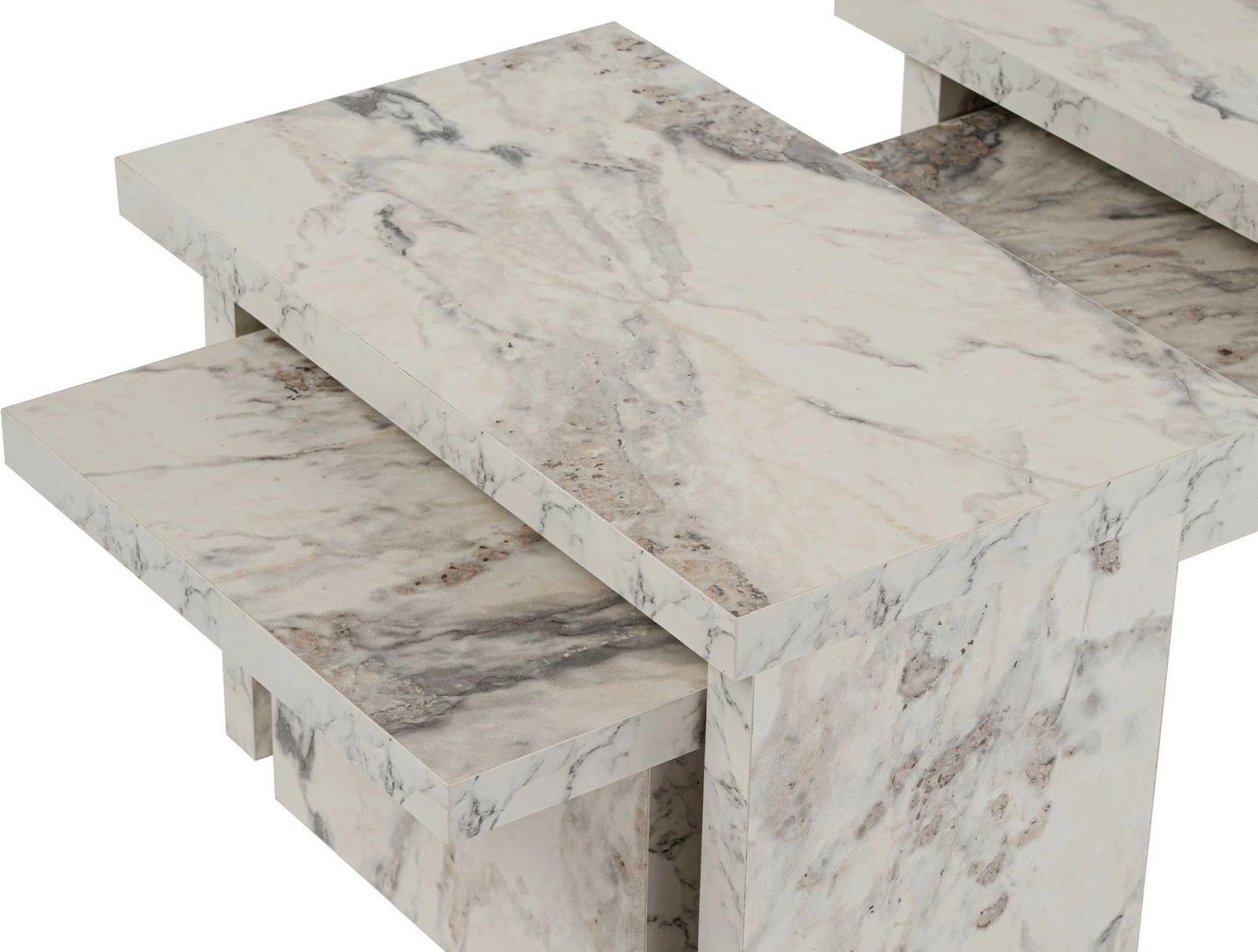 Set tavolinash kafeje Nordure, ngjyrë Freesia Marble