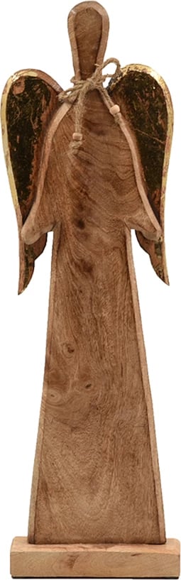 Dekor engjëll për Krishtlindje, krahë të arta, dru mango, alumin, 16x6x53cm Dekor engjëll për Krishtlindje, krahë të arta, dru mango, alumin, 16x6x53cm