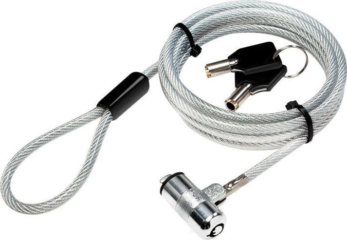 Kabllo sigurie LogiLink NBS009 me kyç, 1.8m, Argjendtë