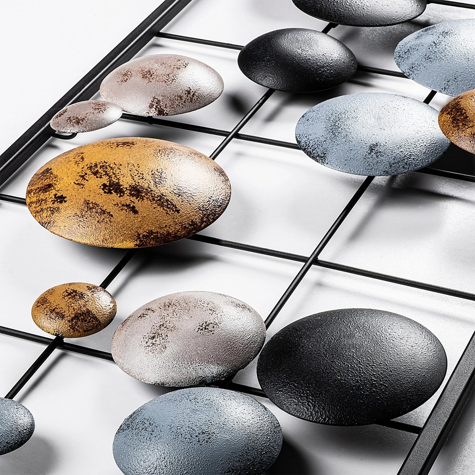 Aksesor dekorativ metalik për mur Wallity, Camber - 1