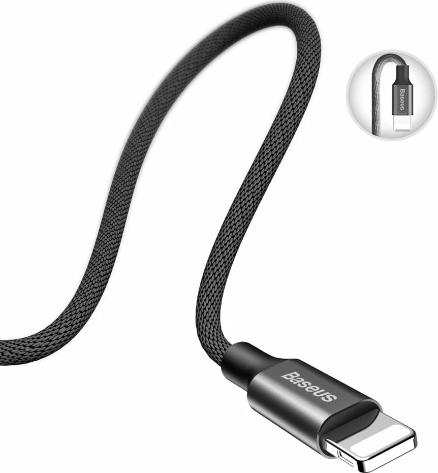Kabllo Baseus Yiven USB në Lightning, 1.2m, e zezë