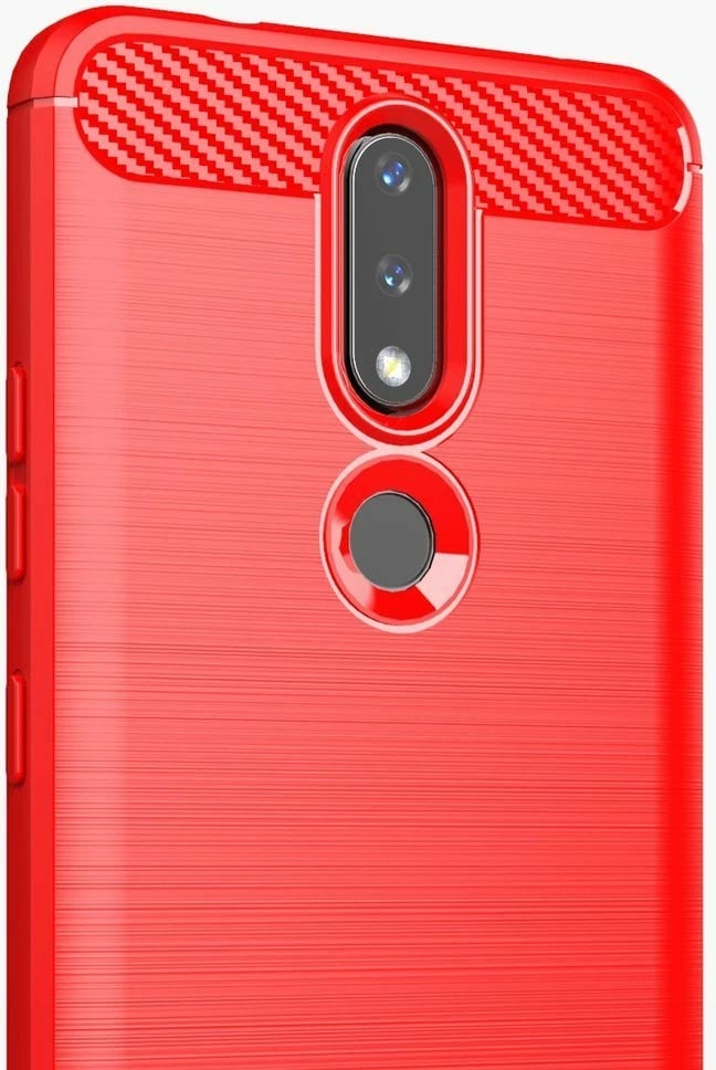 Mbështjellës Hurtel Carbon Case për Nokia 2.4, i zi
