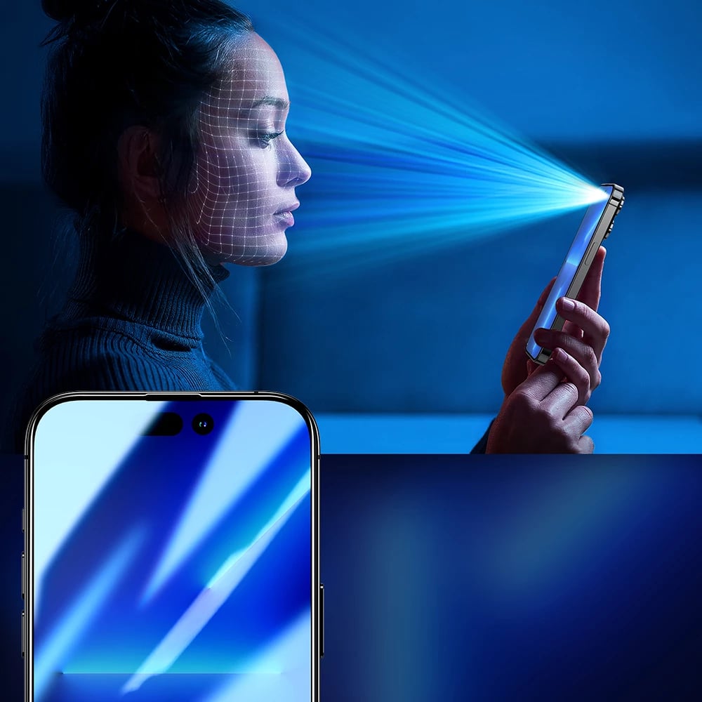 Xham mbrojtës Joyroom Knight 2.5D Privacy TG për iPhone 14 Plus, me filtër privatësie, Transparent (JR-P03)