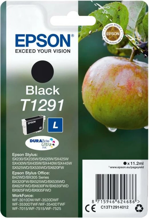 Fishek bojë, Epson, T1291 (C13T12914012), DURABrite Ultra, kapacitet L, i zi