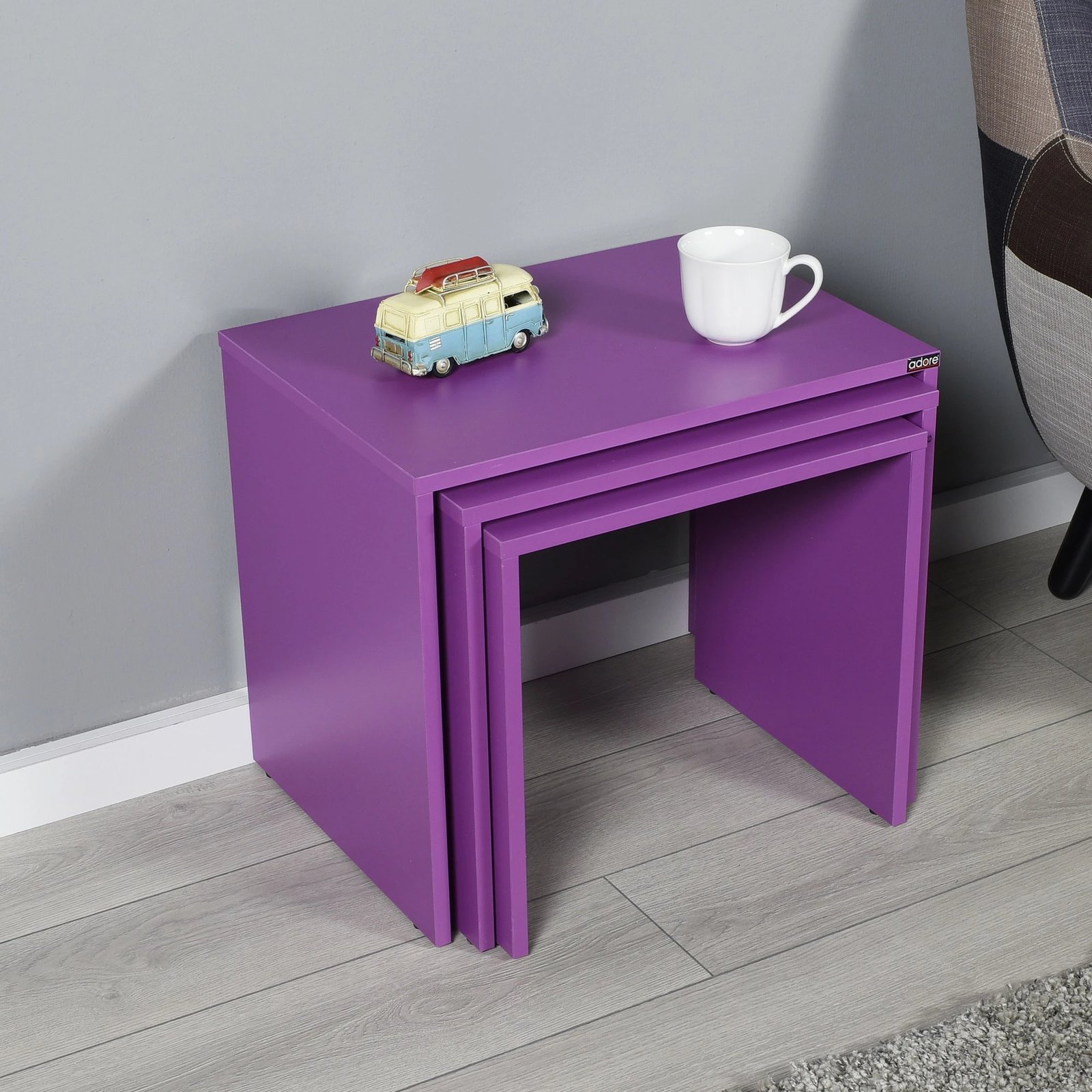 Tavolina ndihmëse të vendosshme, ngjyrë vjollcë, Hanah Home, Shp-103-Uu-1