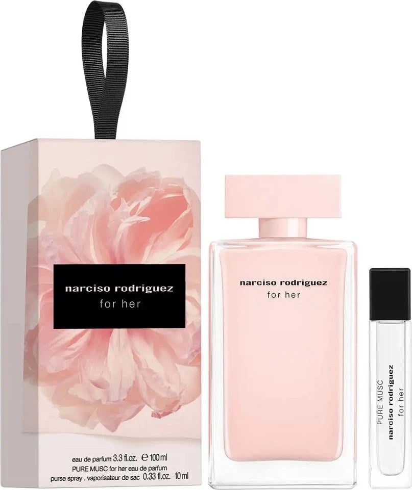 Eau de Parfum për femra Narciso Rodriguez For Her + Pure Musc, 100ml + 10ml