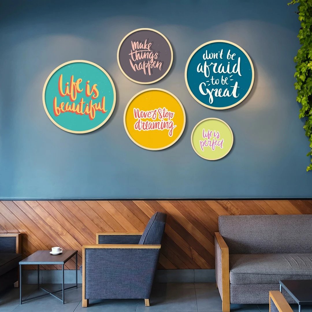 Pikturë dekorative me kornizë MDF (5 copë), Wallity, Yats-15