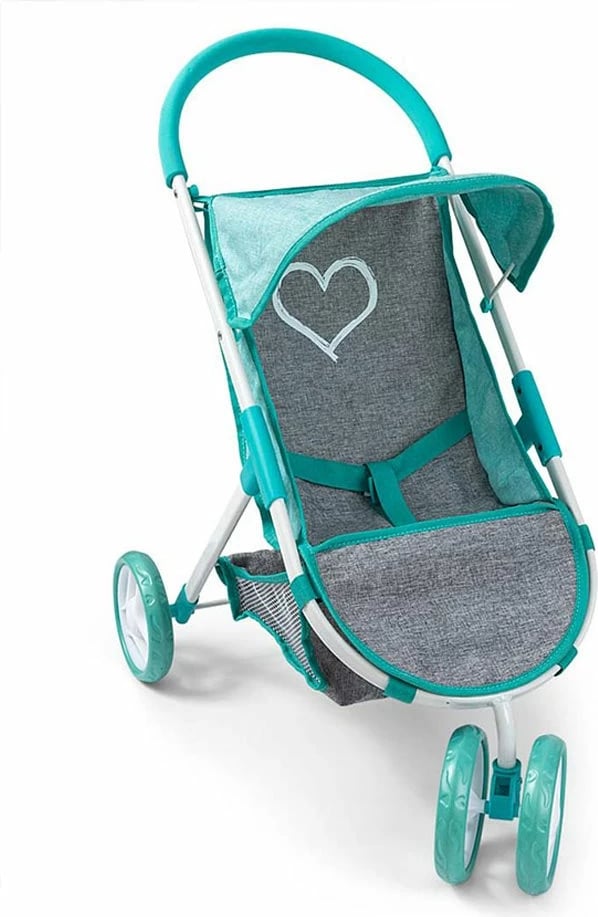 Karrocë për kukulla, Milly Mally, Susie Prestige, 3 rrota, për kukulla deri 50 cm, lartësi doreze 63 cm, mint/turquoise