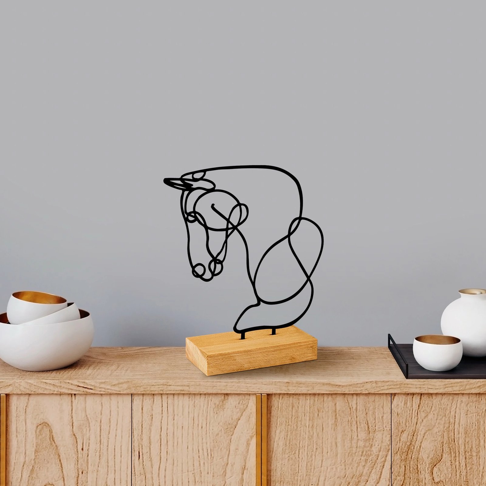 Objekt dekorativ Aberto Design, kuaj, ngjyrë e zezë